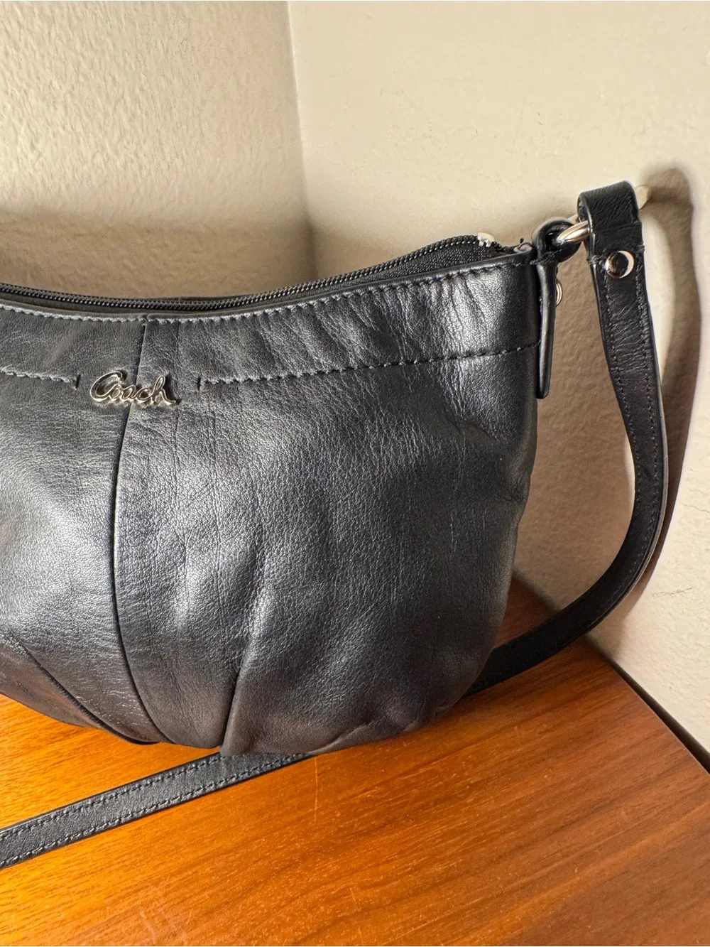Coach leather pleated